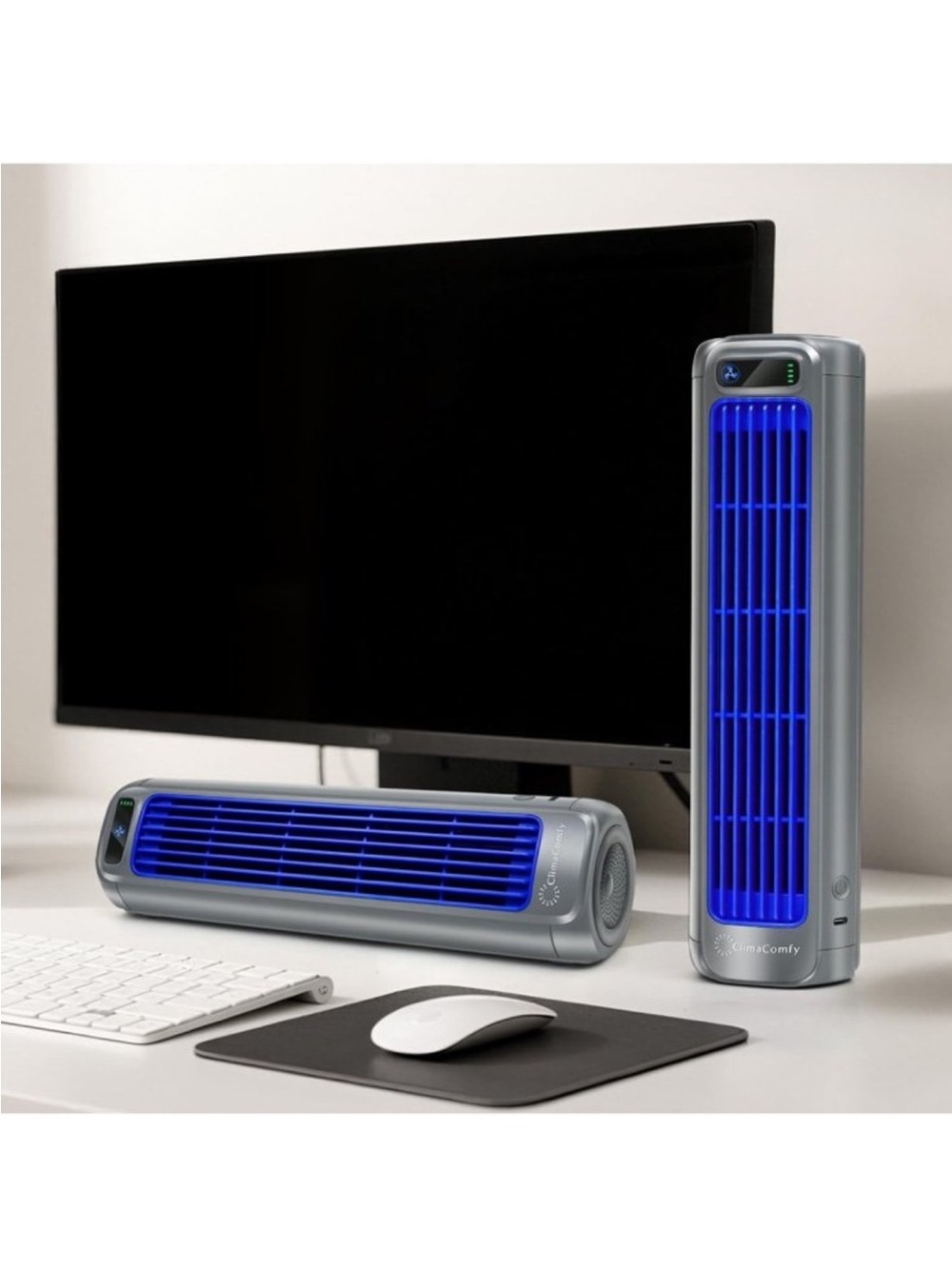 New Open Box Rechargeable Desk Fan,Portable Bladeless Fan with Three Speed Wind,